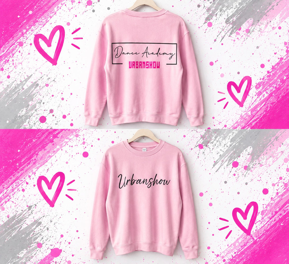 Sudadera rosa UrbanShow sin cremallera